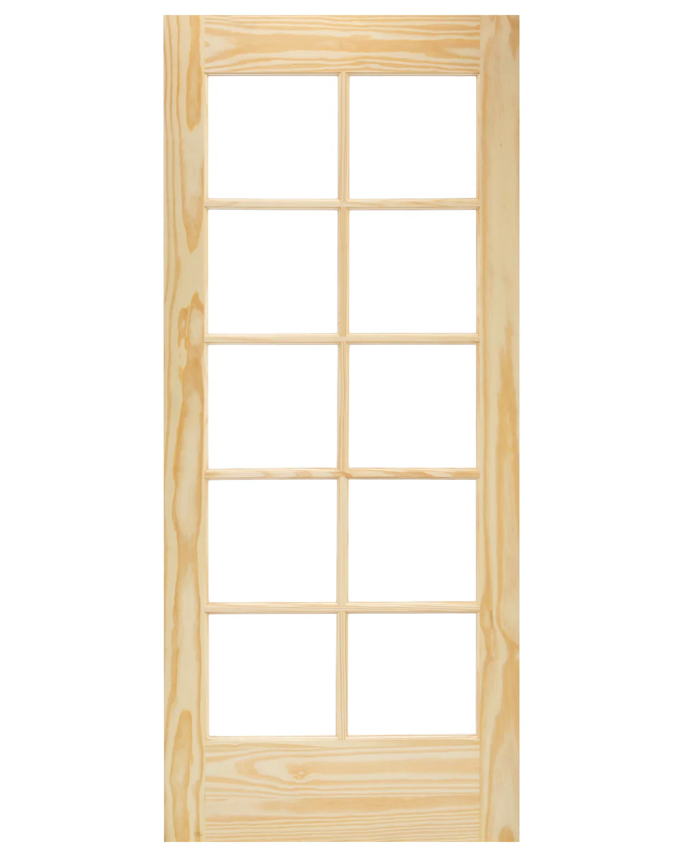 10 Lite Solid Core Pine Wood Glass Panel French Interior Door - Image 5