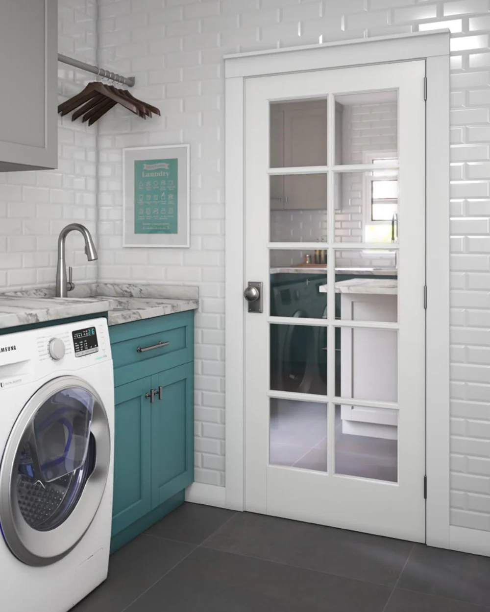 10 Lite Solid Core Pine Wood Glass Panel French Interior Door - Image 3