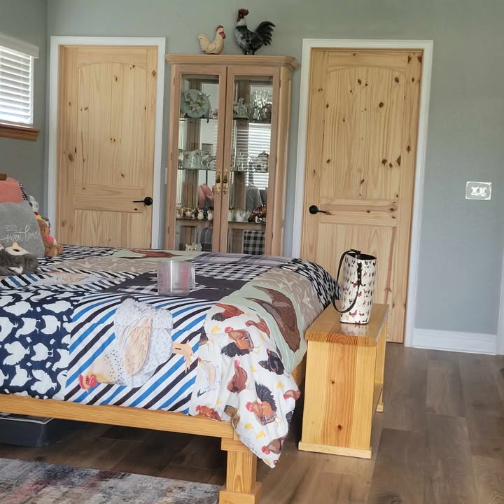 2 Panel Arch Top V-Groove Knotty Pine Wood Interior Door - Image 6