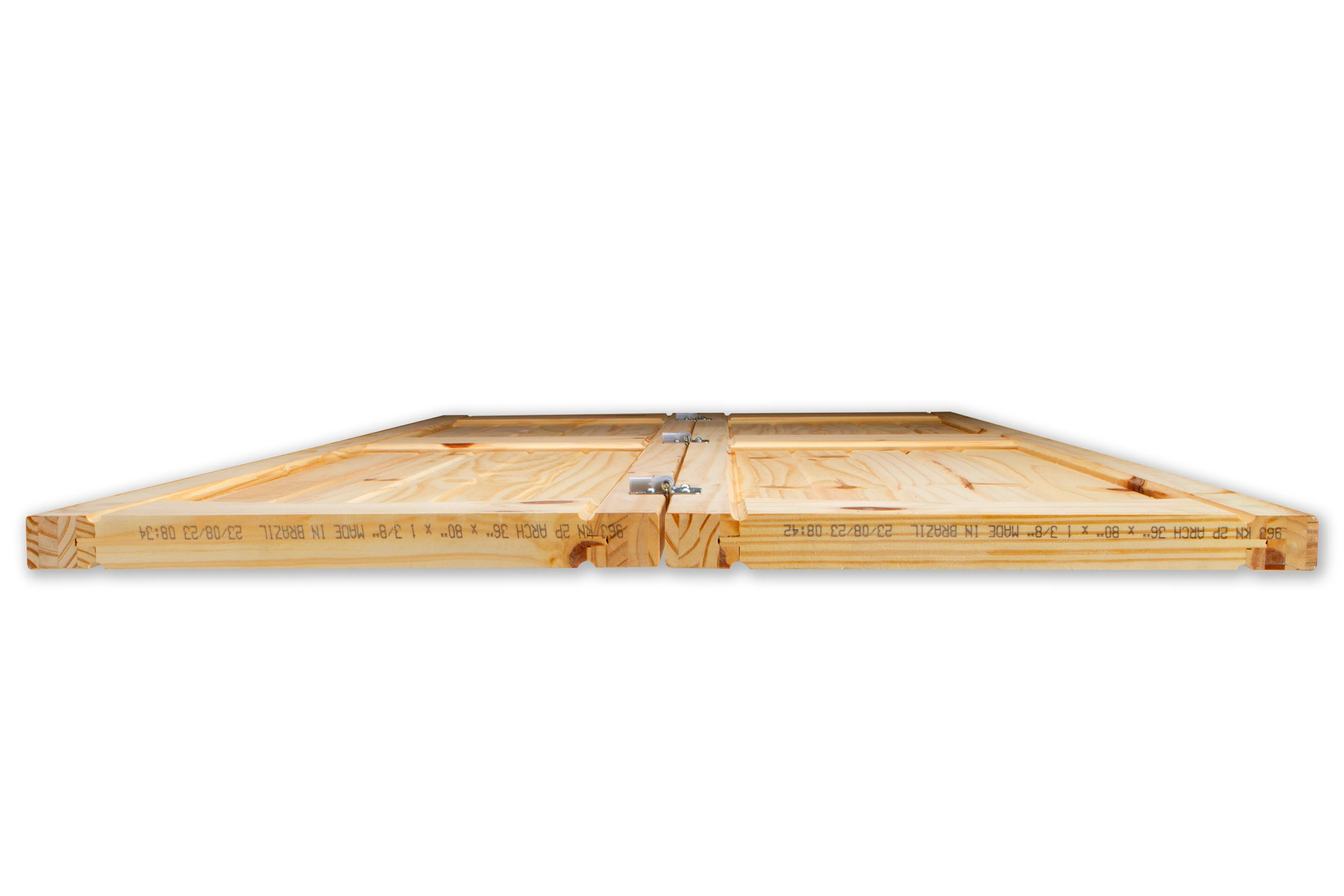 2 Panel Arch Top V-Groove Knotty Pine Bifold Interior Door - Image 7